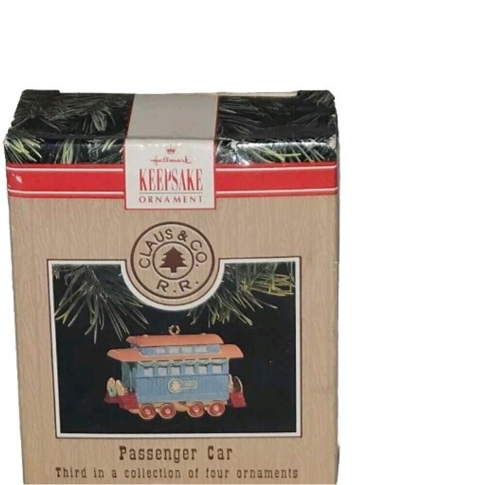 Hallmark Keepsake Passenger Car Ornament Train Third Collection Claus Co.  1991